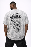 Wanted Poster - Acid Wash Oversized French Terry Cotton T-Shirts