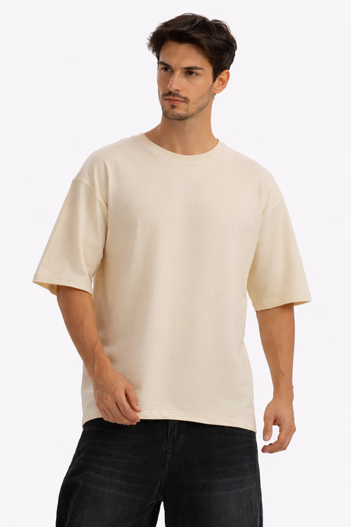 Oversized Cotton French Terry 240 GSM T-Shirt Plain