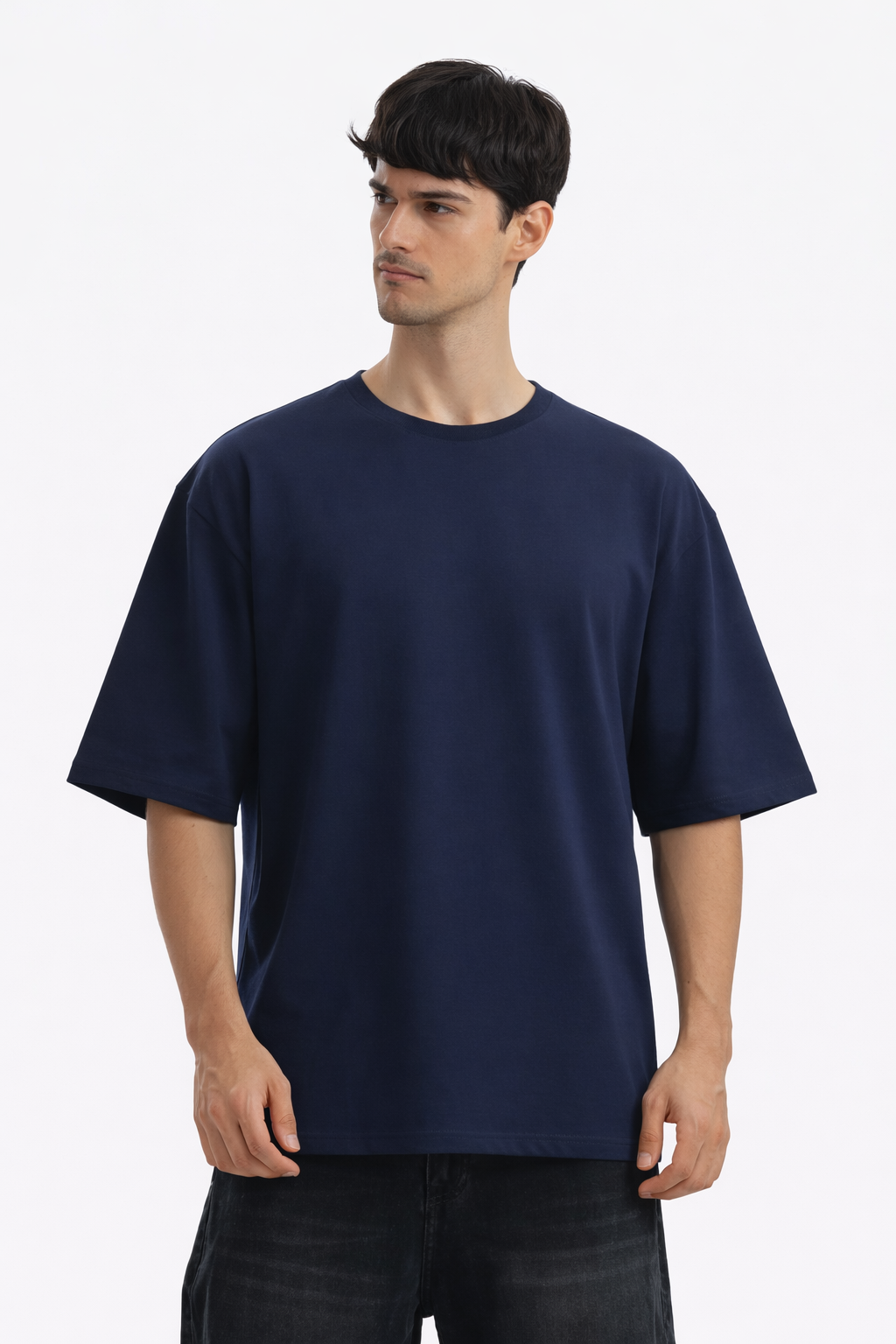 Oversized Cotton French Terry 240 GSM T-Shirt Plain