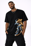 Flame Warrior Graphic - Oversized French Terry Cotton T-Shirts