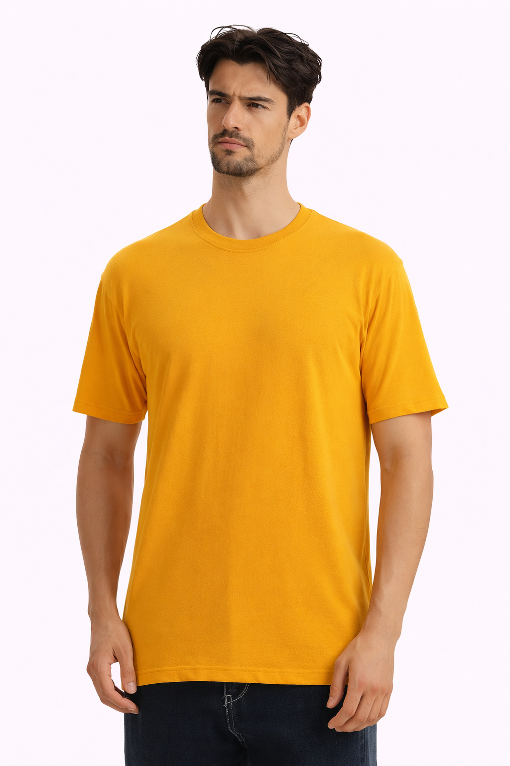 Mustard Yellow Regular Fit T-Shirt | 180 GSM Premium Cotton